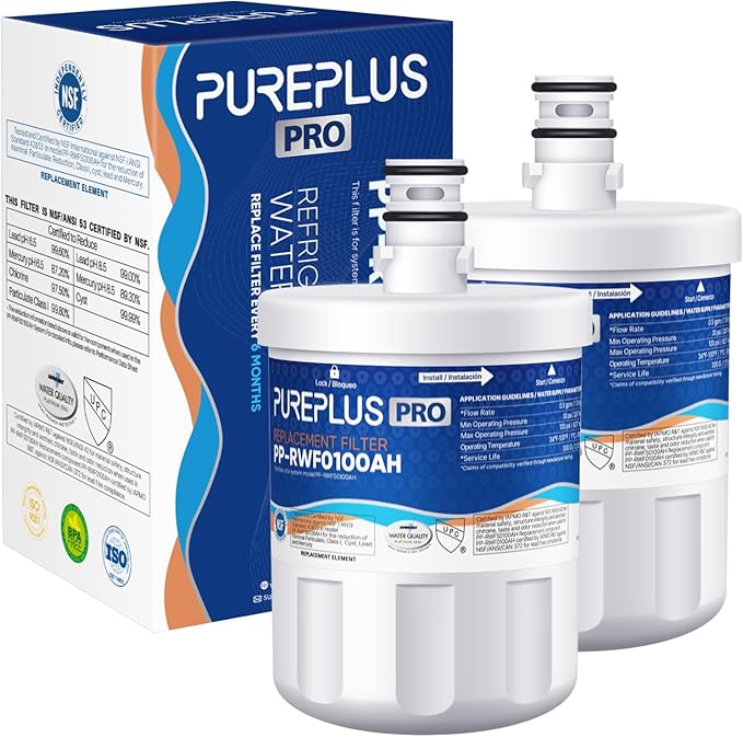 PUREPLUS PRO NSF/ANSI 53&42 Certified Refrigerator Water Filter Replacement by PUREPLUS