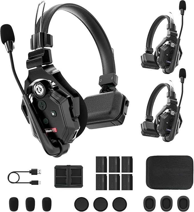 Hollyland Solidcom C1 3-Person 1100ft Full-Duplex Wireless Headset Intercom by Hollyland