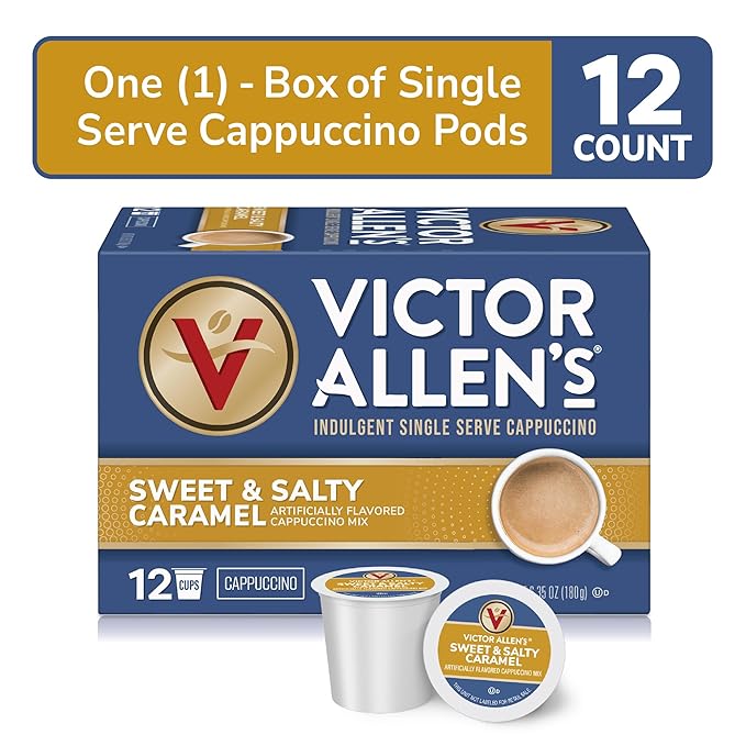 Victor Allen's Coffee Sweet and Salty Caramel Flavored Cappuccino, Single Serve - Image 3