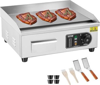 VEVOR Commercial Electric Griddle, 1700W Countertop Flat Top Grill, 18in by VEVOR