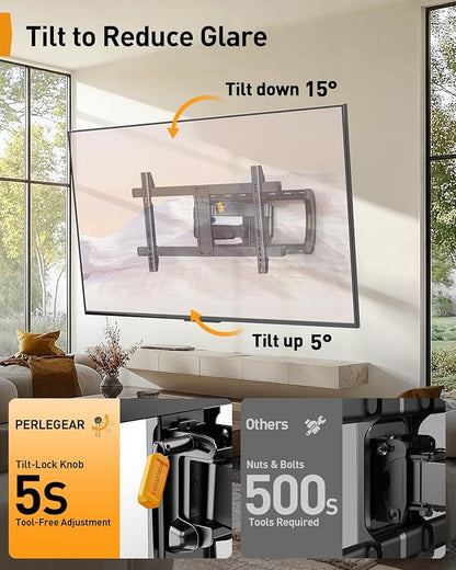 Perlegear Full Motion Sliding TV Wall Mount - Image 7