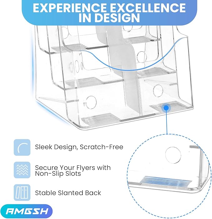 AMGSH 2 Pack 3 Tier Brochure Holder 8.5” x 11” - Image 3
