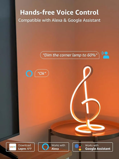 Lepro TB2 AI Smart Table Lamp, RGB+IC Addressable LED Lamps Alexa Google Home - Image 5