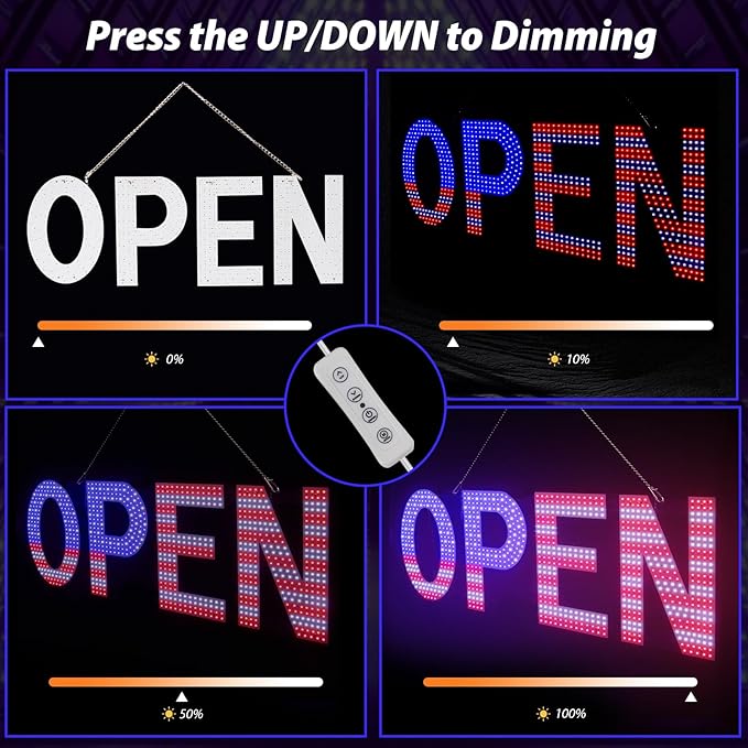 LED Open Signs for Business, Ultra Bright Adjustable Open Light Up Sign Led for - Image 2
