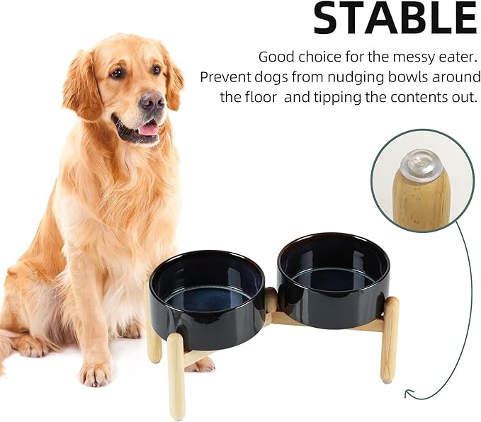 Ceramic 7.3inch Raised Double Bowls Set - Image 7