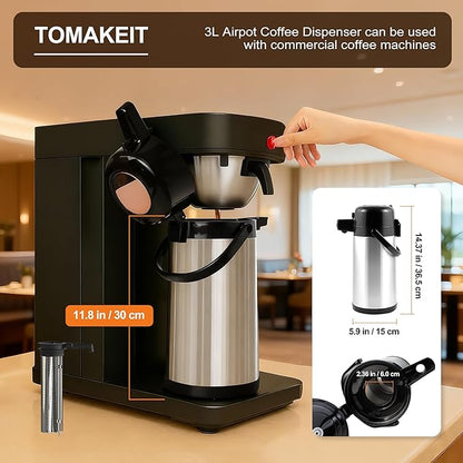 Airpot Coffee Dispenser with Pump, 102 OZ/ 3L Large Coffee Dispenser with Tea - Image 5