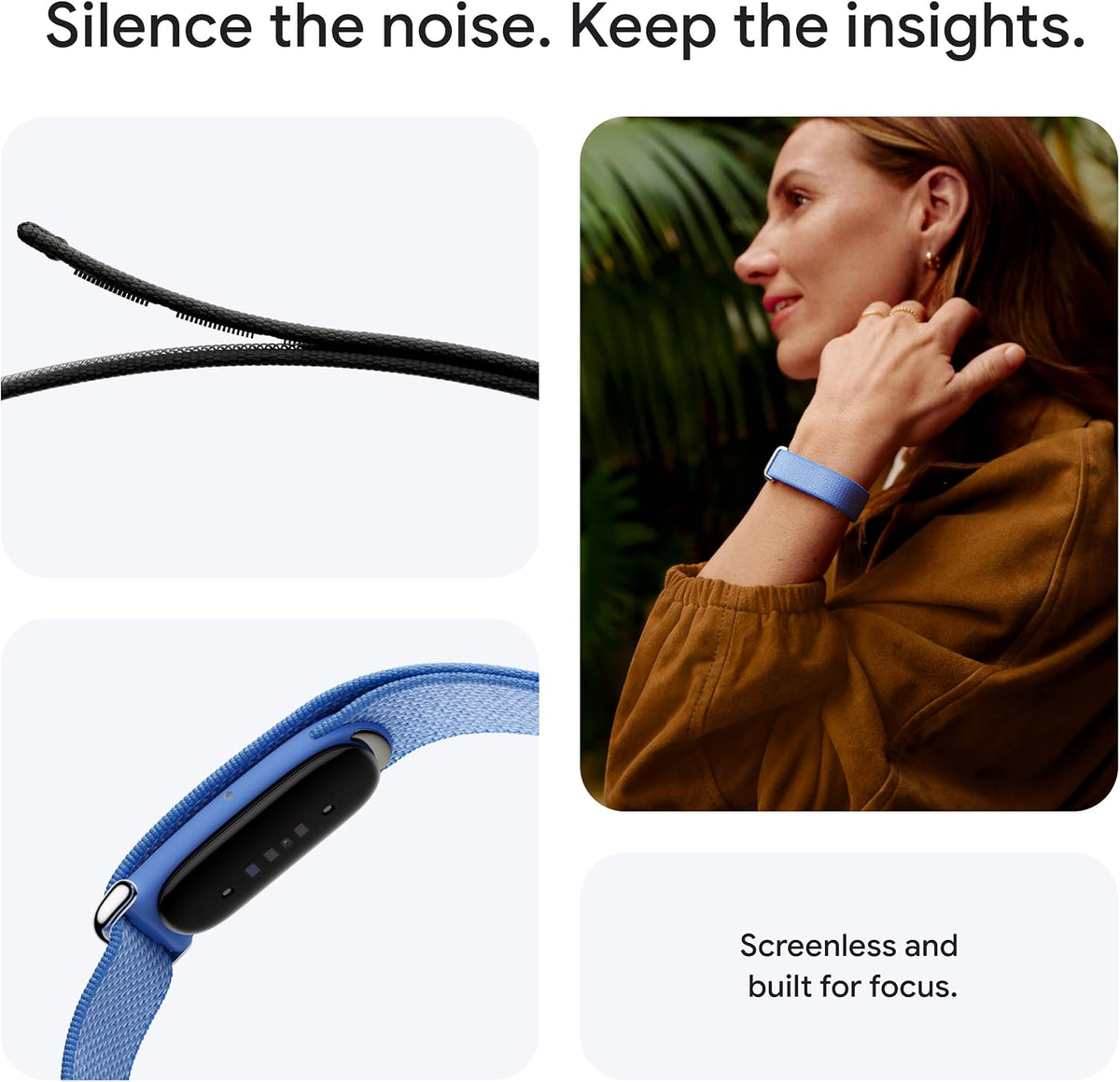 google fitbit air - screenless activity tracker, obsidian shown in use