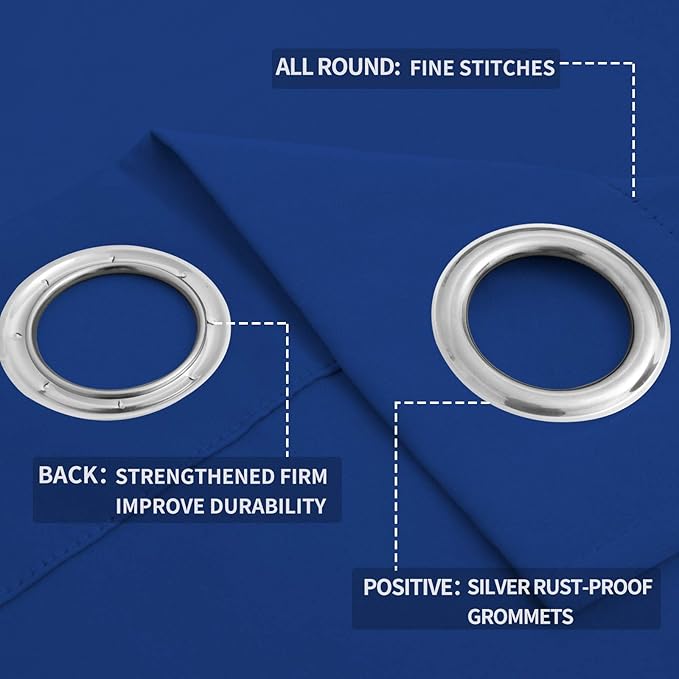 Easy-Going Blackout Curtains for Bedroom, Solid Thermal Insulated Grommet and - Image 4