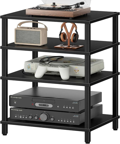 4-Tier AV Media Player Stand, Modern Stereo Cabinet, Wooden TV Stand, Game by LELELINKY
