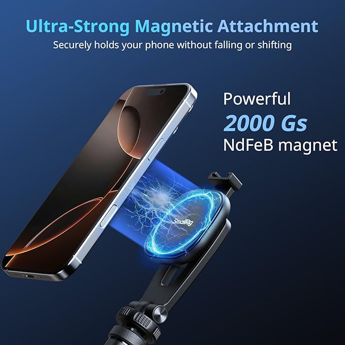 SMALLRIG AC-10 Magnetic Attachable Phone Clamp, Phone Mount - Image 2