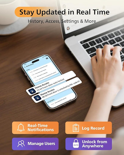 Philips WiFi Smart Lock with Front Door Handle Set, Built-in WiFi, APP Remote & - Image 3