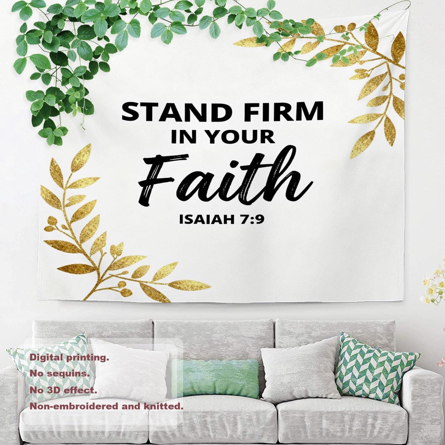 Shrahala White S Inspirational Tapestry, Black Christian Words Wall Hanging Hd Print Polyester Backdrop For Dorm Room Bedroom 59.1 X 82.7 In