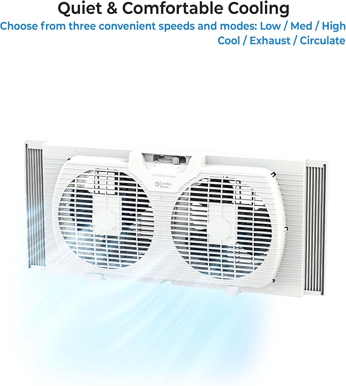 Comfort Zone Twin Window Fan - Image 8