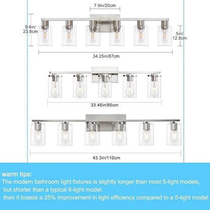 6 Light Bathroom Light Fixtures, Bathroom Vanity Light - Image 5