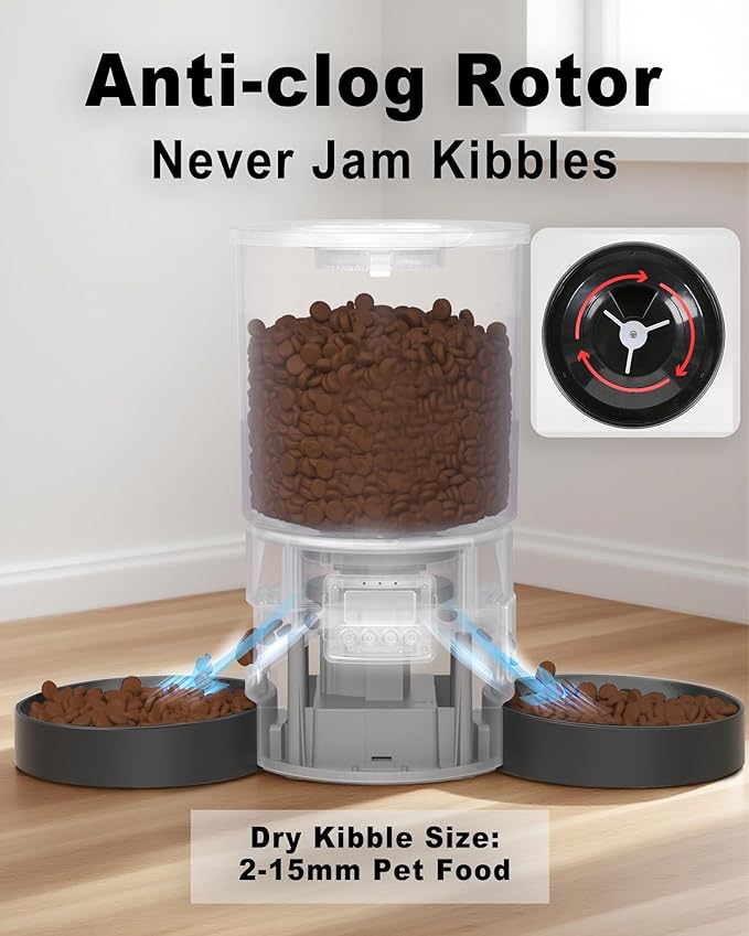 Automatic Cat Feeder for 2 Cats, Dry Food Dispenser - Image 5
