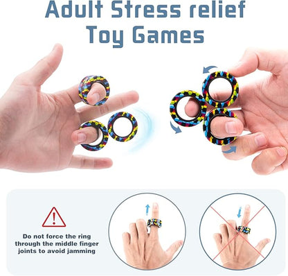 Magnetic Rings Fidget Toy Set, Idea ADHD Fidget Toys, Adult Fidget Magnets - Image 4