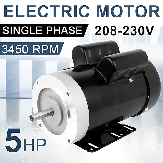 5HP Electric Motor 3450RPM General Purpose Single Phase Motor 208-230V 56C - Image 6