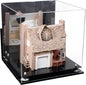 Acrylic Versatile Display Case - Large Square Box with Mirror Case, White Risers, Black Base and Wallmount 15.5" x 15.5" x 15.5" (A118)