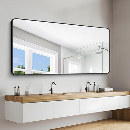 72" x 36"Bathroom Mirror, Matte Black Wall Mirror - Image 3