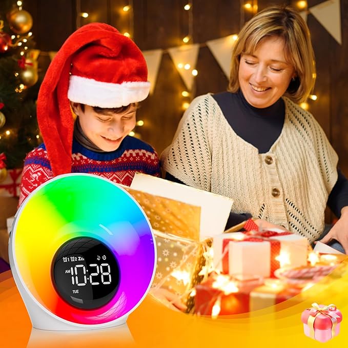 Wake Up Light Sunrise Alarm Clock, Night Lights, Dual Alarms, Bedside Lamp - Image 8