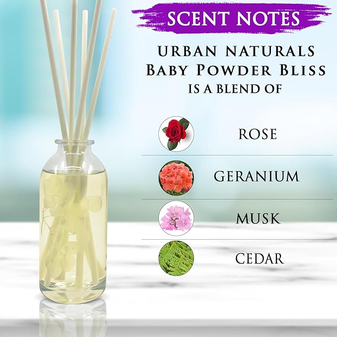 Urban Naturals Baby Powder Bliss Reed Diffuser Set | Made - Image 4