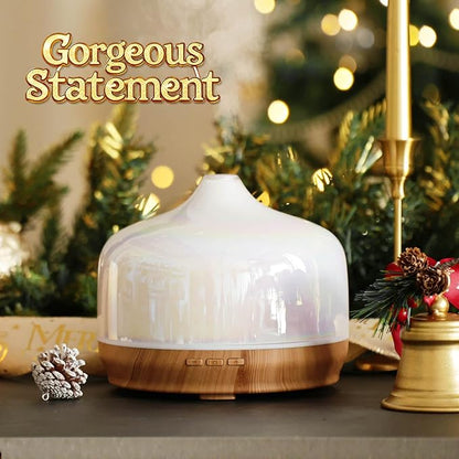 Porseme 500ml Glass Essential Oil Diffuser Aromatherapy Ultrasonic Cool Mist - Image 4