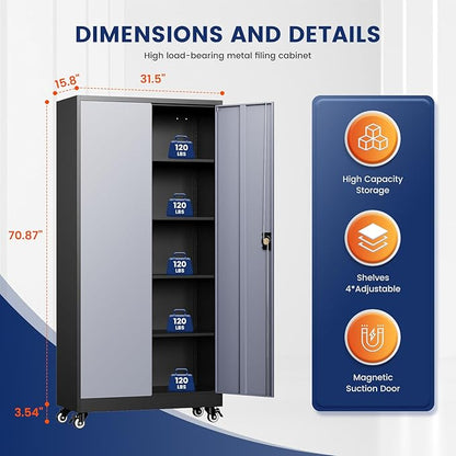 Yizosh Metal Garage Storage Cabinet - Image 3