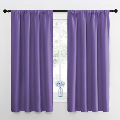 NICETOWN Kitchen Curtains, Short Blackout Drapes, Lilac Purple, 34 in x 45 in by NICETOWN