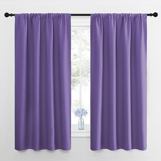 NICETOWN RV Blackout Curtains for Camper Windows, Lilac Purple, Short Blackout by NICETOWN