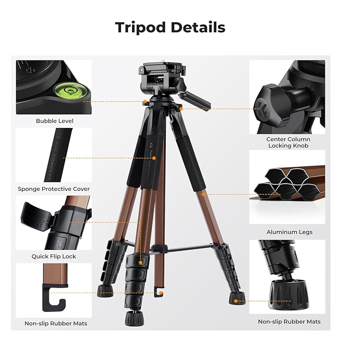 K&F CONCEPT Camera Tripod, Cellphone Clip - Image 10