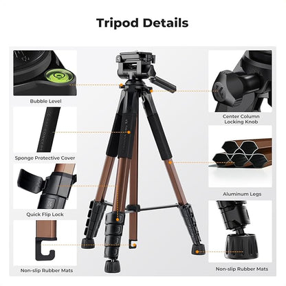K&F CONCEPT Camera Tripod, Cellphone Clip - Image 10