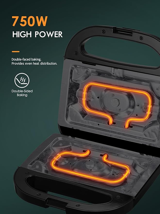 Sandwich Maker, Yabano Toaster and Electric Panini Grill - Image 3