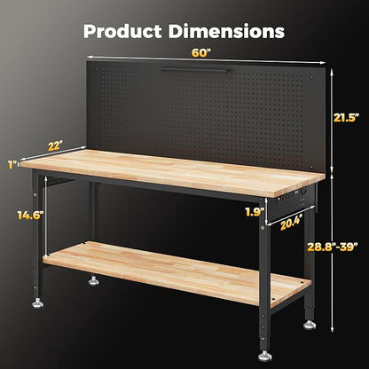 60" Work Bench Adjustable Height - Image 8