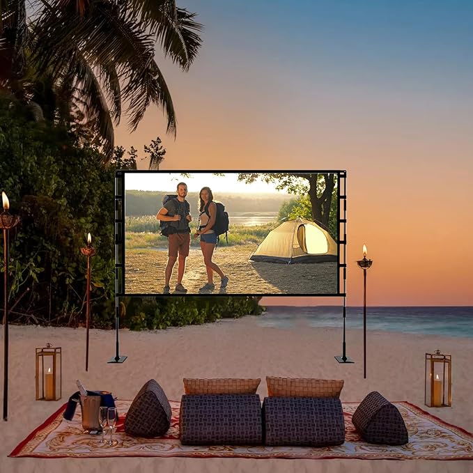 TOWOND Projector Screen and Stand, 120 inch Outdoor Projector Screen Indoor - Image 8