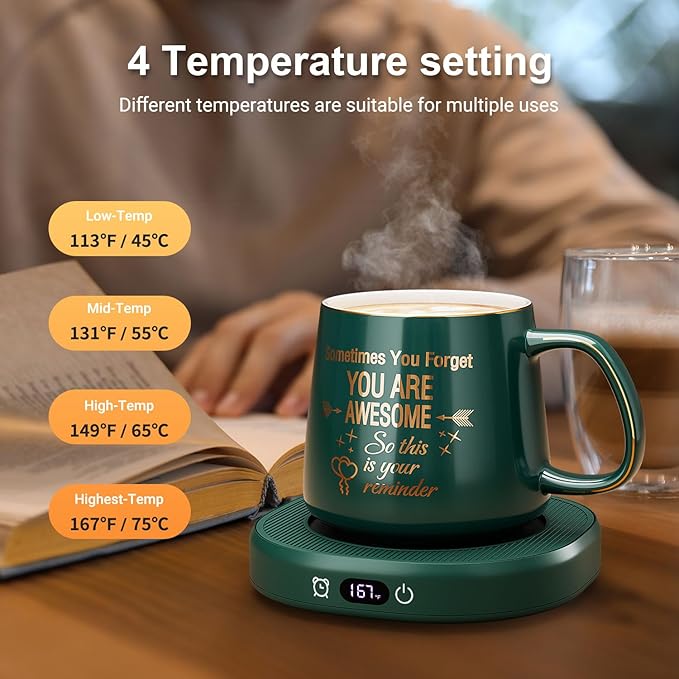 Coffee Mug Warmer & You are Awesome Mug Set, Electric Cup Warmer - Image 5