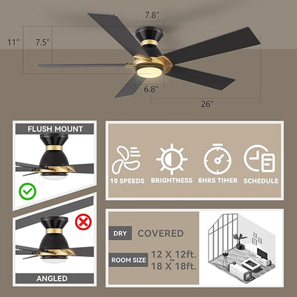 SMAAIR 52 Inch Smart Ceiling Fan - Image 5