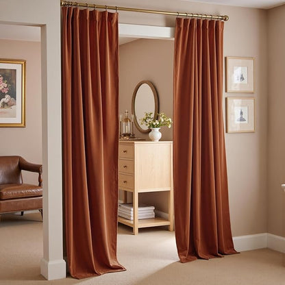 Lazzzy Velvet Blackout Curtains Thermal Insulated Room Window Drapes Super Soft - Image 9