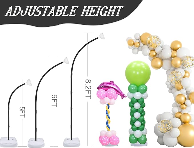 AerWo [Upgraded] Balloon Arch Kit Stand, 8.2ft+6ft Half Arch Balloon Stand wi...