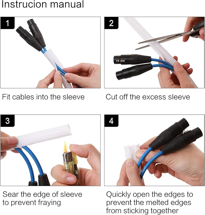 Alex Tech 10ft - 3/8 inch Cord Protector Wire Loom Tubing Cable Sleeve Split - Image 6