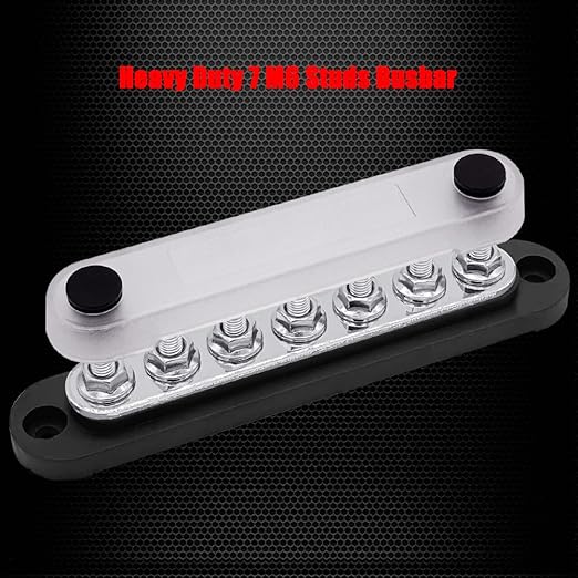 7 x M6 Studs Power Distribution Block Bus Bar 12V, Ampper 5.9" HD 150A Marine - Image 2