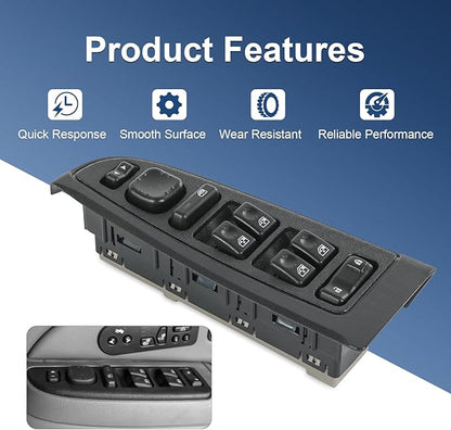 DICMIC Front Driver Side Master Power Window Switch and Door Lock & Black Bezel - Image 4