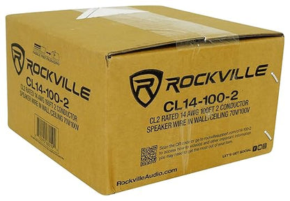 Rockville CL14-100-2 14 AWG 100ft Speaker Wire, CL2 Rated, 70V/100V Compatible - Image 6