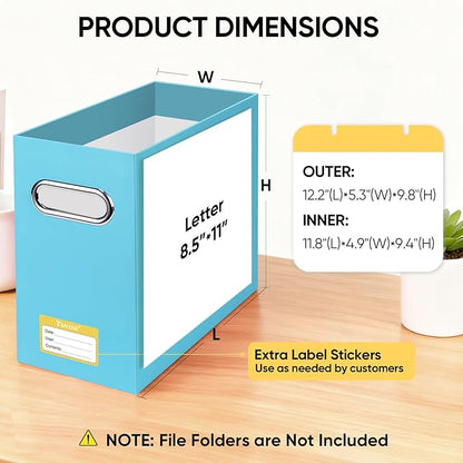 BALEINE File Organizer Box, Cardboard File Folder Organizer - Image 3