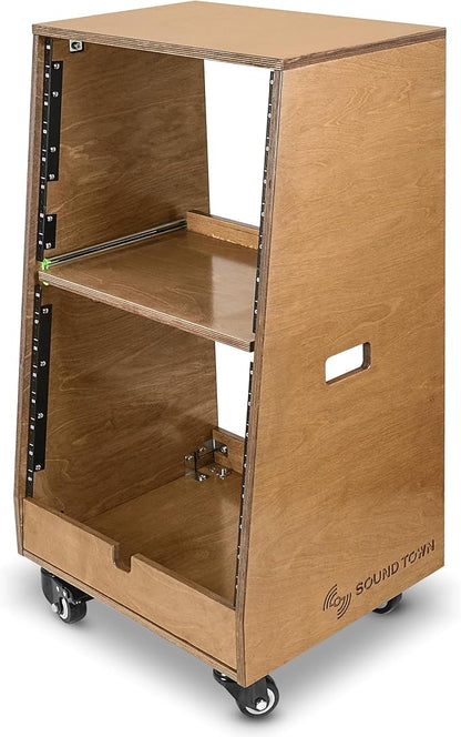 Sound Town DIY Slanted 16U Studio Rack, - Image 2