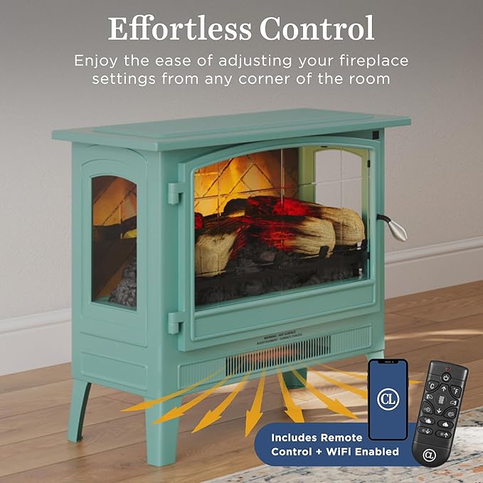 Country Living Infrared Freestanding Electric Fireplace Stove Heater in Mineral - Image 2