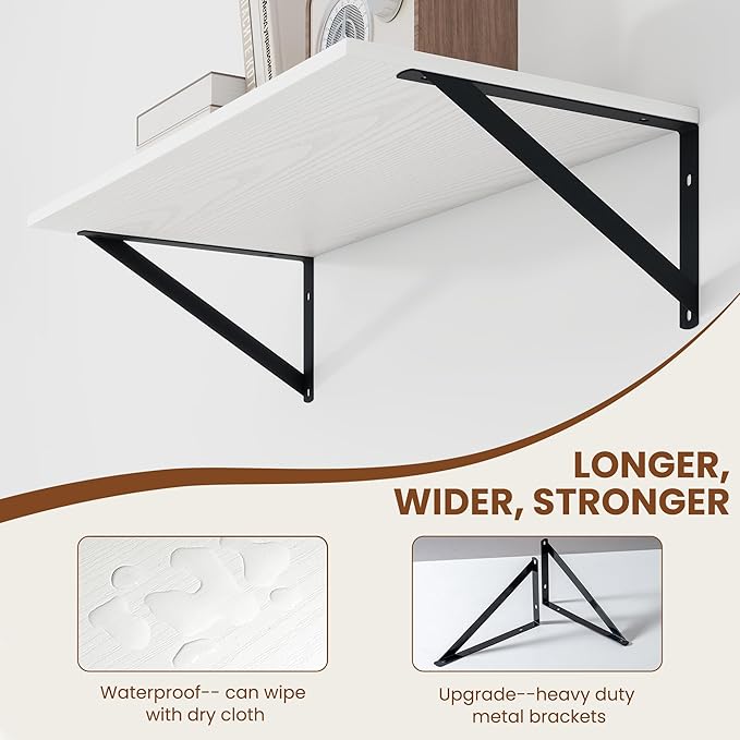 Heimlove White Deep Floating Shelves - Image 4