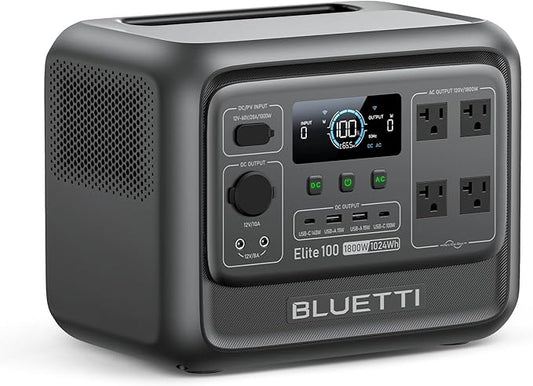 BLUETTI Elite 100 V2 Portable Power Station, 1024Wh LFP Battery Backup w/ 4 by BLUETTI