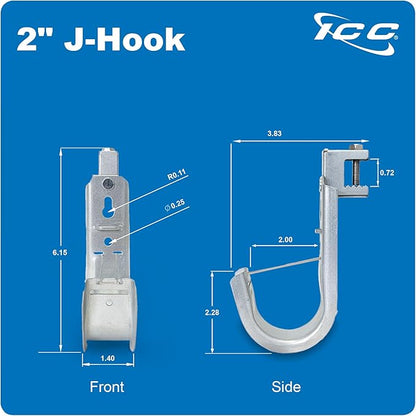 ICC Beam Clamp J Hook 2” with Retainer Clip - Image 9