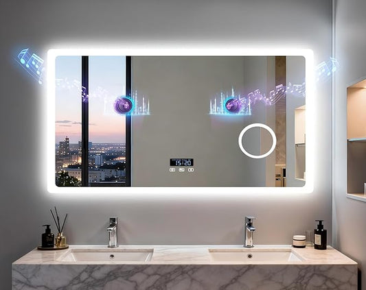 LUVODI Bathroom LED Wall Mirror: 48x24 inch Rectangle Makeup Vanity by LUVODI