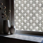 Pure White Window Privacy Film Decorative Pattern Design, Removable Frosted Glass Window Film Cling for Glass Window Door, Fleur De Lis 78.74"x22.83"